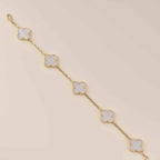 [⭐Shinejoy]CLOVER WHITE PEARL MOP 5 MOTIF BRACELET COLLECTION