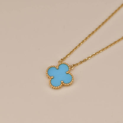 [Marin]CLOVER 15MM VINTAGE TURQUOISE NECKLACE