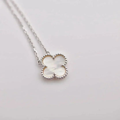 [Marin]CLOVER  15MM WHITE MOTHER-OF-PEARL SILVER