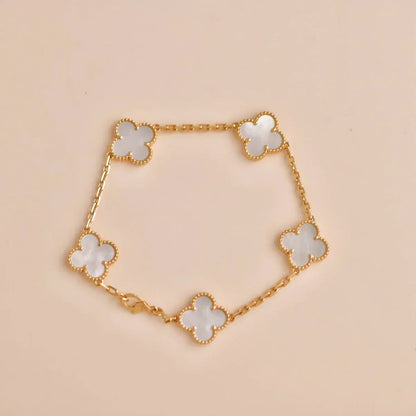 [Marin]CLOVER WHITE PEARL MOP 5 MOTIF BRACELET COLLECTION