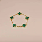 [⭐Shinejoy] COLLECTION DE BRACELETS CLOVER 5 MOTIFS MALACHITE