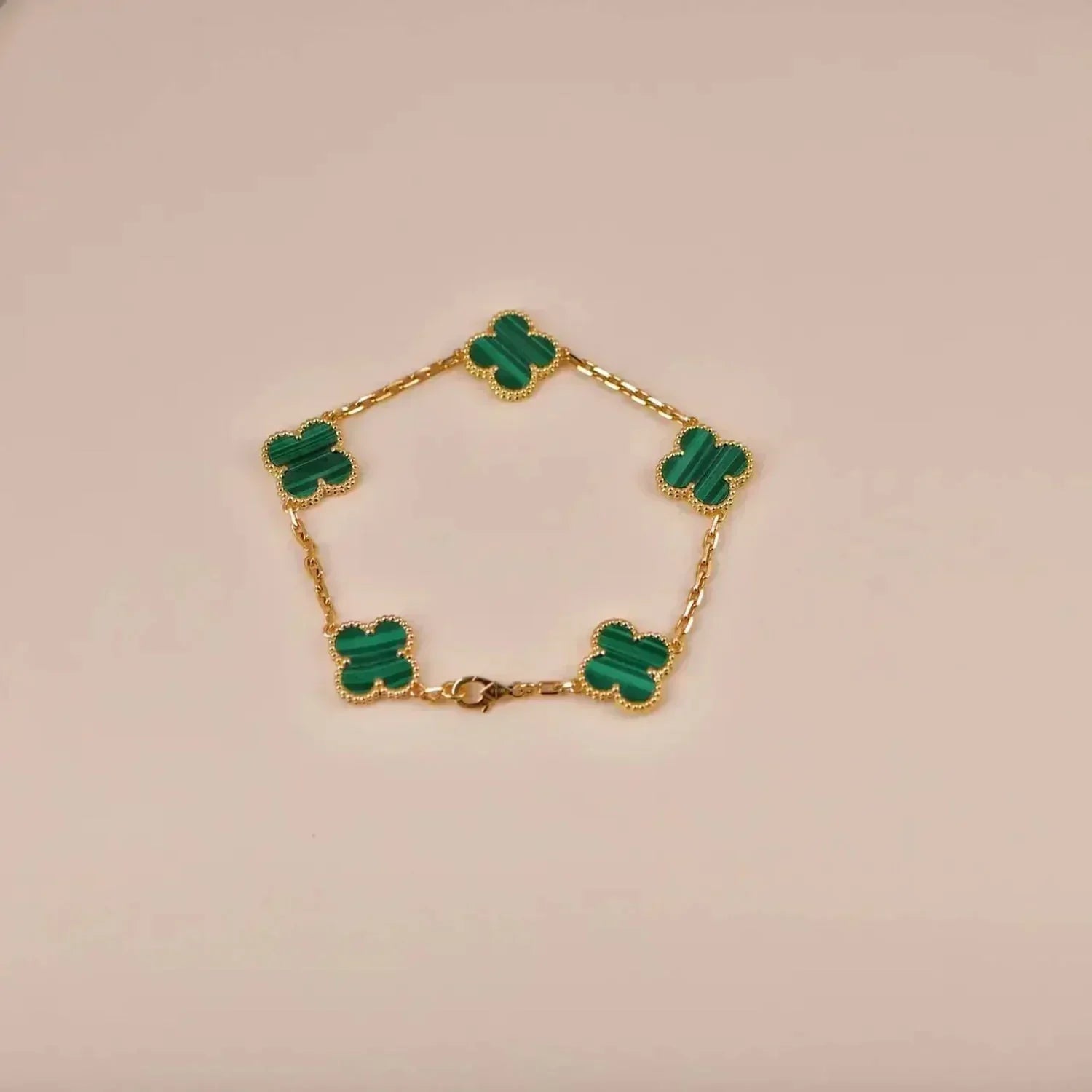 [⭐Shinejoy] COLLECTION DE BRACELETS CLOVER 5 MOTIFS MALACHITE