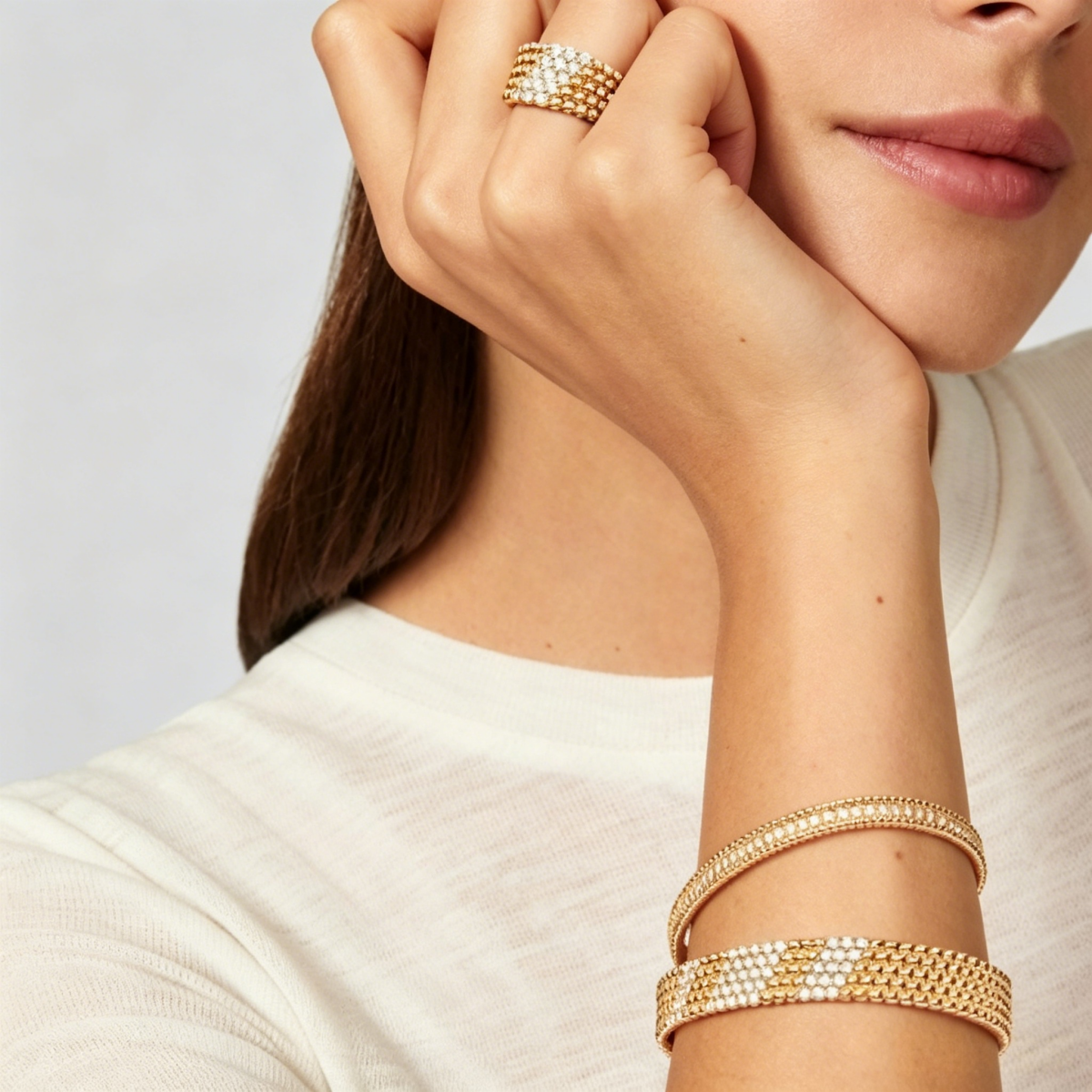 [Marin]  FIVE-ROW DIAMOND BRACELET