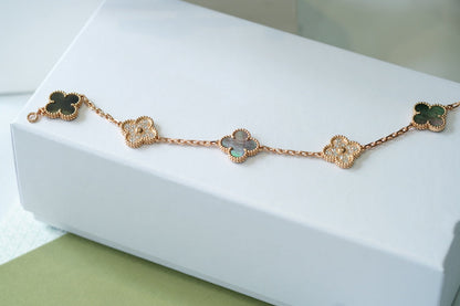 [Marin-Jewelry] CLOVER 5モチーフ グレーMOP ブレスレットコレクション