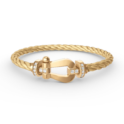 [Marin]FORCE LARGE HORSESHOE HALF DIAMOND BRACELET GOLD