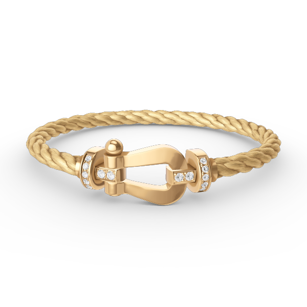[Marin-Jewelry]FORCE LARGE HORSESHOE HALF DIAMOND BRACELET GOLD