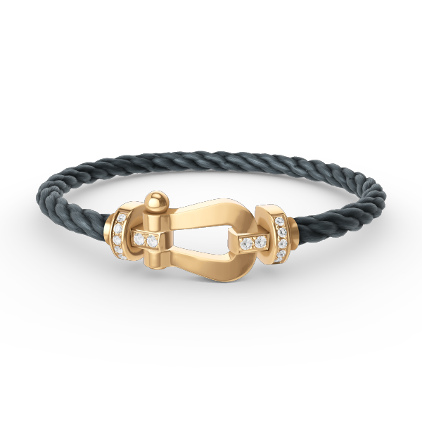 [Marin-Jewelry]FORCE LARGE HORSESHOE HALF DIAMOND BRACELET GOLD