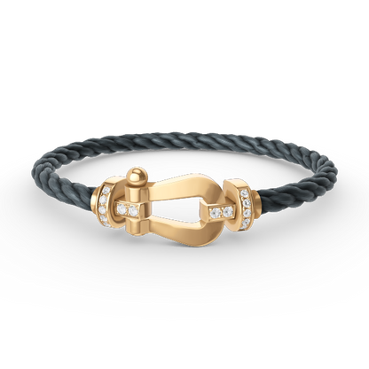 [Marin-Jewelry]FORCE LARGE HORSESHOE HALF DIAMOND BRACELET GOLD