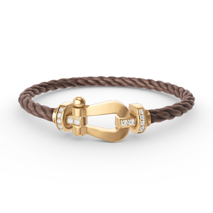 [Marin-Jewelry]FORCE LARGE HORSESHOE HALF DIAMOND BRACELET GOLD