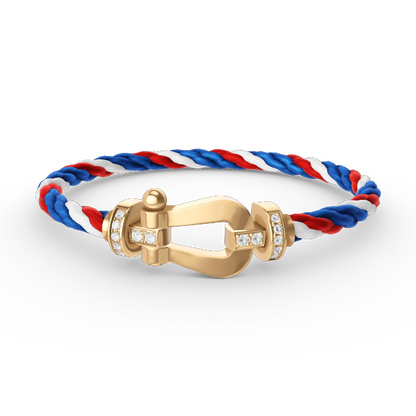 [Marin-Jewelry]FORCE LARGE HORSESHOE HALF DIAMOND BRACELET GOLD