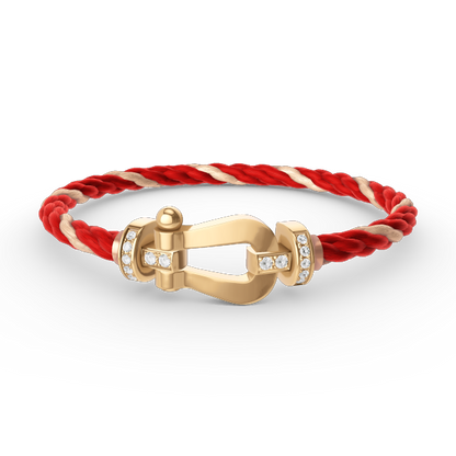 [Marin-Jewelry]FORCE LARGE HORSESHOE HALF DIAMOND BRACELET GOLD