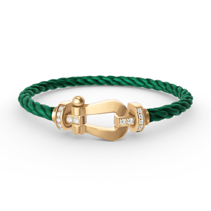 [Marin-Jewelry]FORCE LARGE HORSESHOE HALF DIAMOND BRACELET GOLD