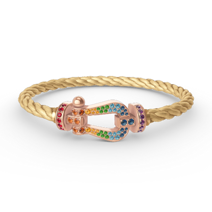 [Marin]FORCE LARGE HORSESHOE  COLORED DIAMOND BRACELET ROSE GOLD