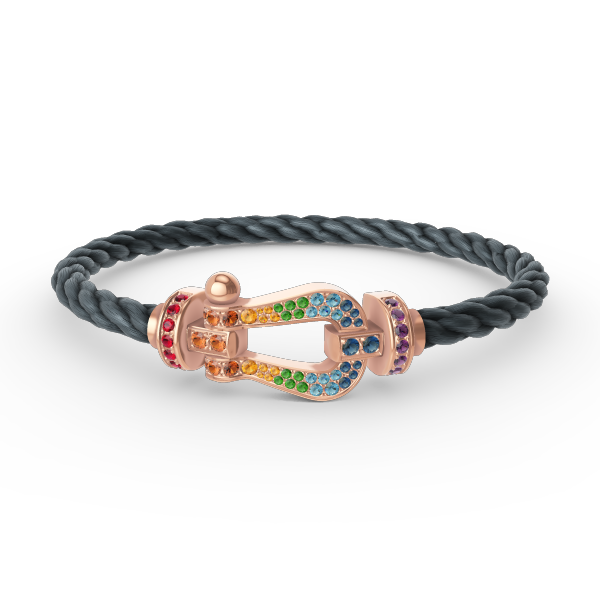 [Marin]FORCE LARGE HORSESHOE  COLORED DIAMOND BRACELET ROSE GOLD