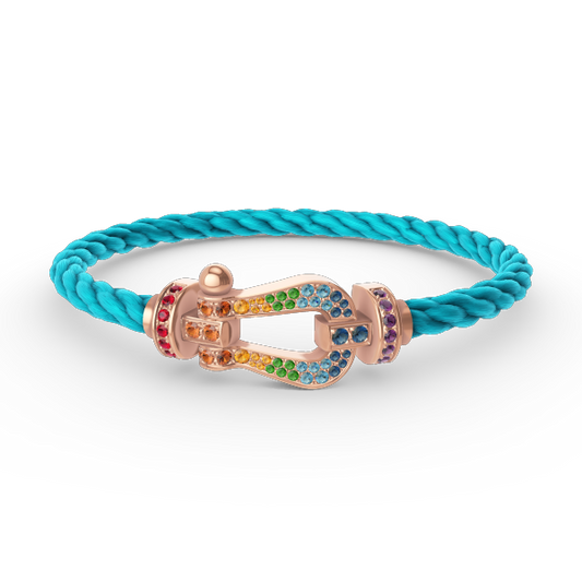 [Marin]FORCE LARGE HORSESHOE  COLORED DIAMOND BRACELET ROSE GOLD