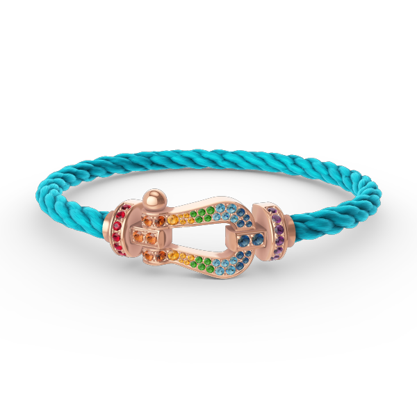 [Marin-Jewelry]FORCE LARGE HORSESHOE  COLORED DIAMOND BRACELET Marin-Jewelry GOLD