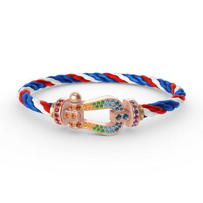 [Marin]FORCE LARGE HORSESHOE  COLORED DIAMOND BRACELET ROSE GOLD