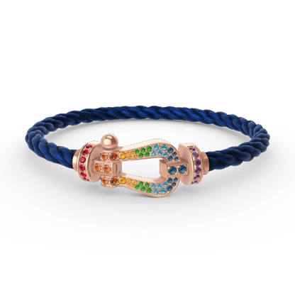 [Marin]FORCE LARGE HORSESHOE  COLORED DIAMOND BRACELET ROSE GOLD