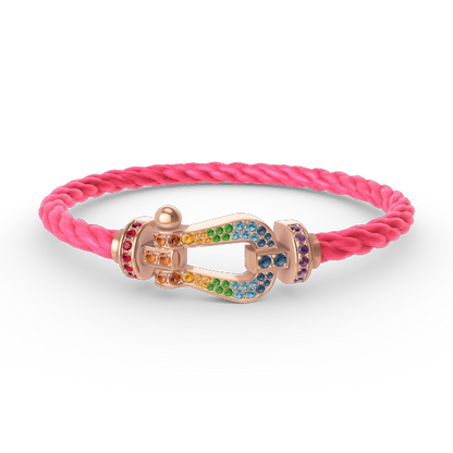 [Marin]FORCE LARGE HORSESHOE  COLORED DIAMOND BRACELET ROSE GOLD