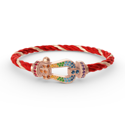 [Marin-Jewelry]FORCE LARGE HORSESHOE  COLORED DIAMOND BRACELET Marin-Jewelry GOLD
