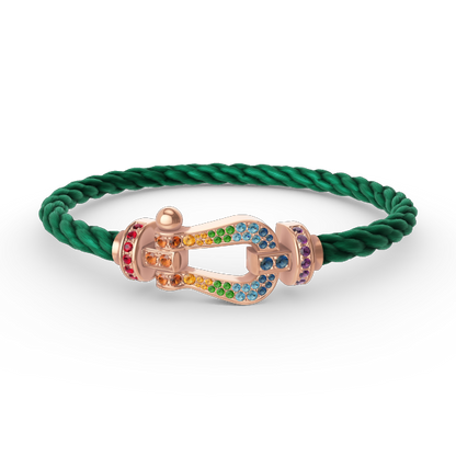 [Marin-Jewelry]FORCE LARGE HORSESHOE  COLORED DIAMOND BRACELET Marin-Jewelry GOLD