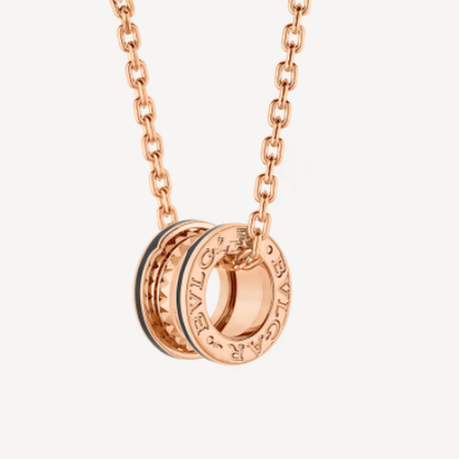 [Marin]ZERO 1 ROCK PEDANT PINK GOLD BLACK NECKLACE