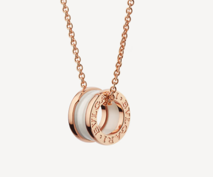 [Marin]ZERO 1 WHITE CERAMIC PINK GOLD NECKLACE