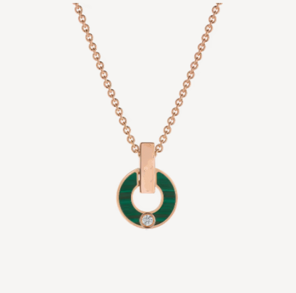 [Marin]GARI NECKLACE PINK GOLD MALACHITE