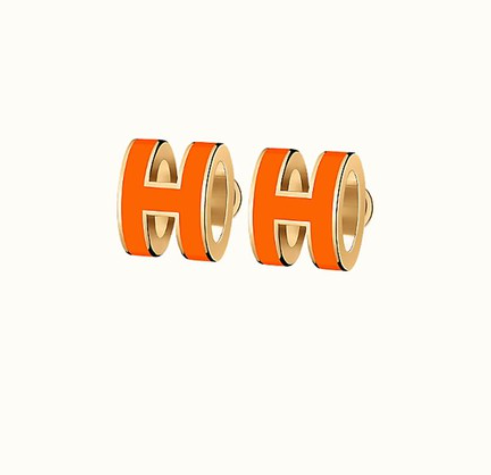 [Marin-Jewelry]MINI POP H EARRINGS ORANGE