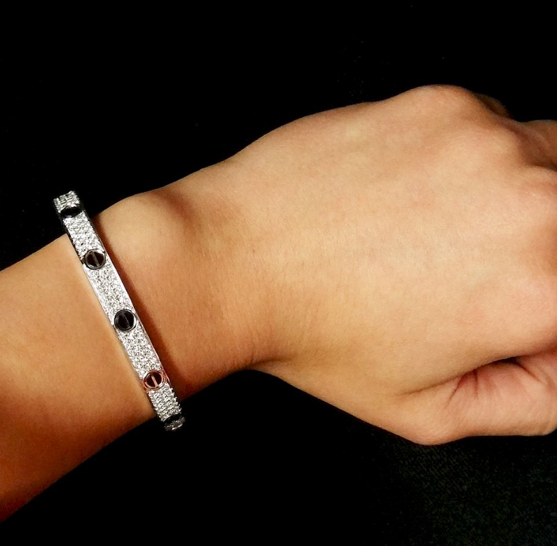 [Marin]LOVE BRACELET 6.1MM DIAMOND-PAVED CERAMIC