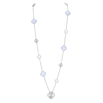[Marin-Jewelry]デタッチャブル クローバー 15(11+4) フラワー シルバー ネックレスセット