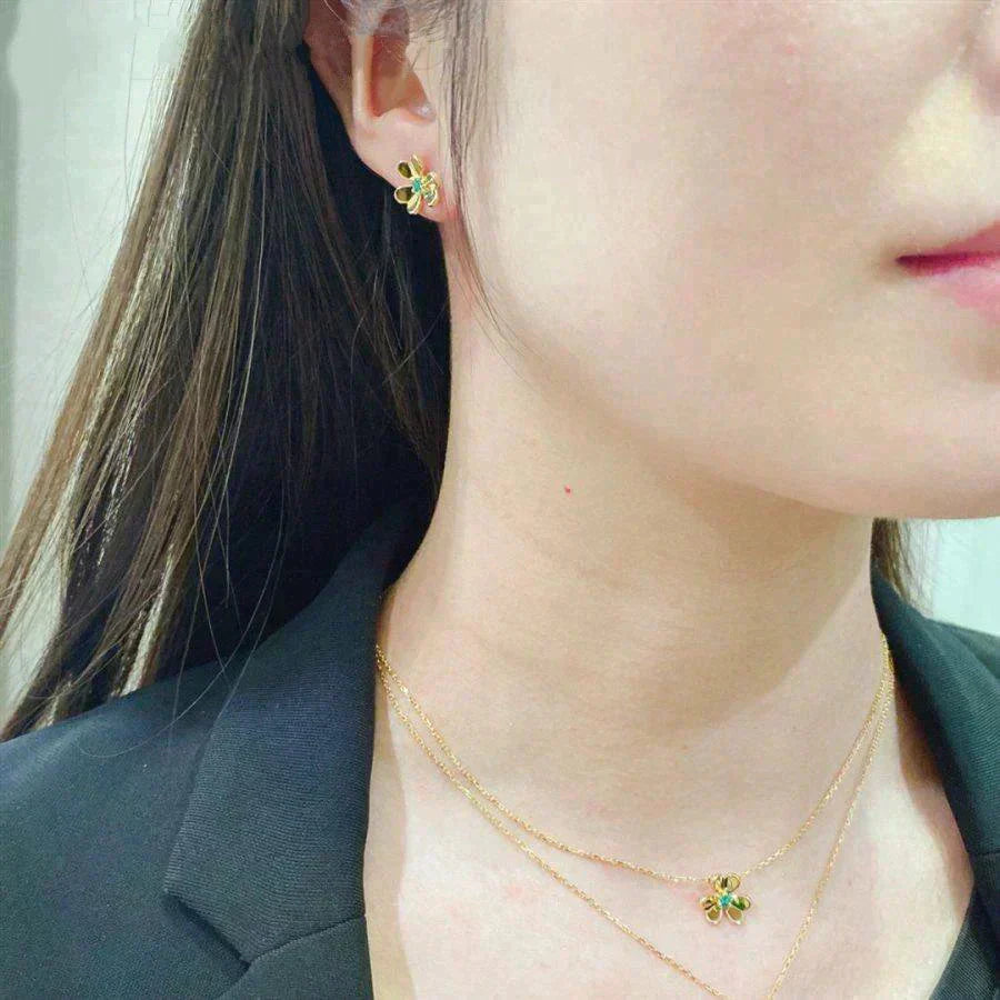 [Marin-Jewelry]FRIVOLE  FLOWER MALACHITE EARRINGS
