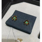 [Marin]FRIVOLE  FLOWER MALACHITE EARRINGS