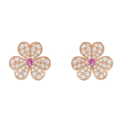 [Marin]FRIVOLE PINK GOLD FLOWER DIAMOND EARRINGS