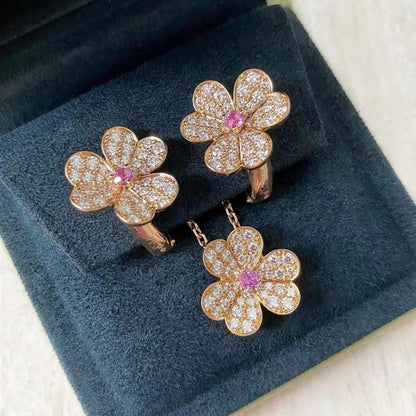 [Marin]FRIVOLE ROSE GOLD FLOWER DIAMOND NECKLACE
