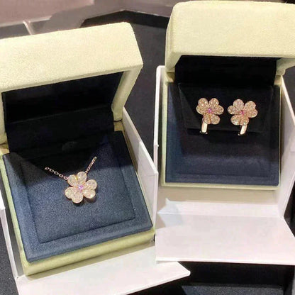 [Marin]FRIVOLE ROSE GOLD FLOWER DIAMOND NECKLACE