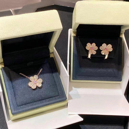 [Marin]FRIVOLE ROSE GOLD FLOWER DIAMOND NECKLACE