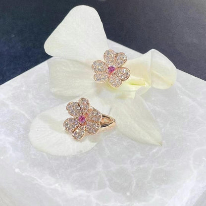 [Marin]FRIVOLE PINK GOLD FLOWER DIAMOND EARRINGS