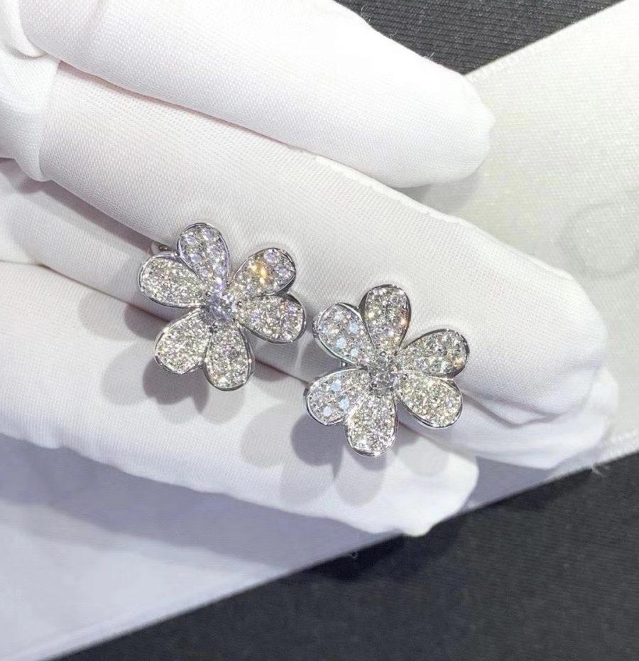 [Marin]FRIVOLE SILVER FLOWER DIAMOND EARRINGS