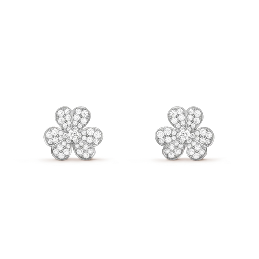 [Marin]FRIVOLE SILVER FLOWER DIAMOND EARRINGS
