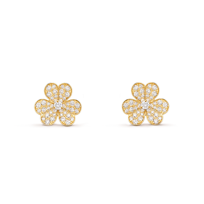 [Marin]FRIVOLE GOLD FLOWER DIAMOND EARRINGS