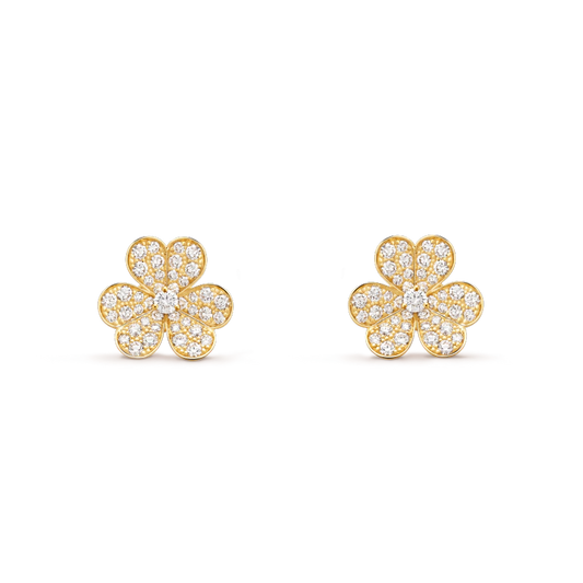 [Marin]FRIVOLE GOLD FLOWER DIAMOND EARRINGS