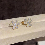 [Marin]BOUCLES D'OREILLES FLEUR DIAMANT FRIVOLE EN OR