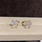 [Marin]BOUCLES D'OREILLES FLEUR DIAMANT FRIVOLE EN OR