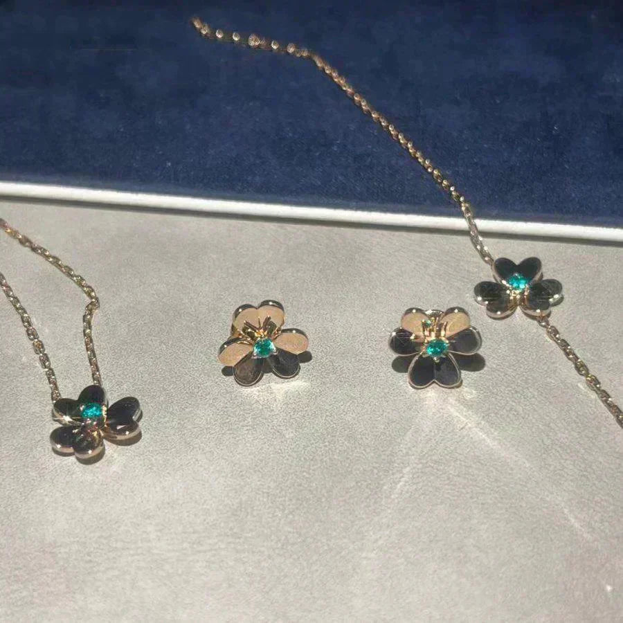 [Marin]FRIVOLE  FLOWER MALACHITE EARRINGS