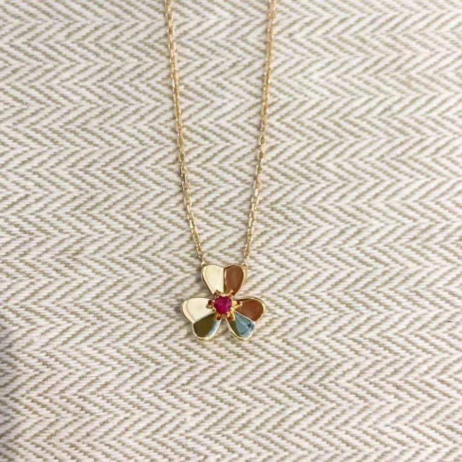 [Marin-Jewelry]フリヴォル ネックレス、フラワーモチーフ、ゴールド