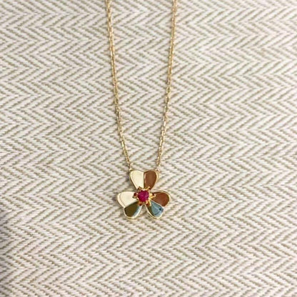 [Marin-Jewelry]フリヴォル ネックレス、フラワーモチーフ、ゴールド