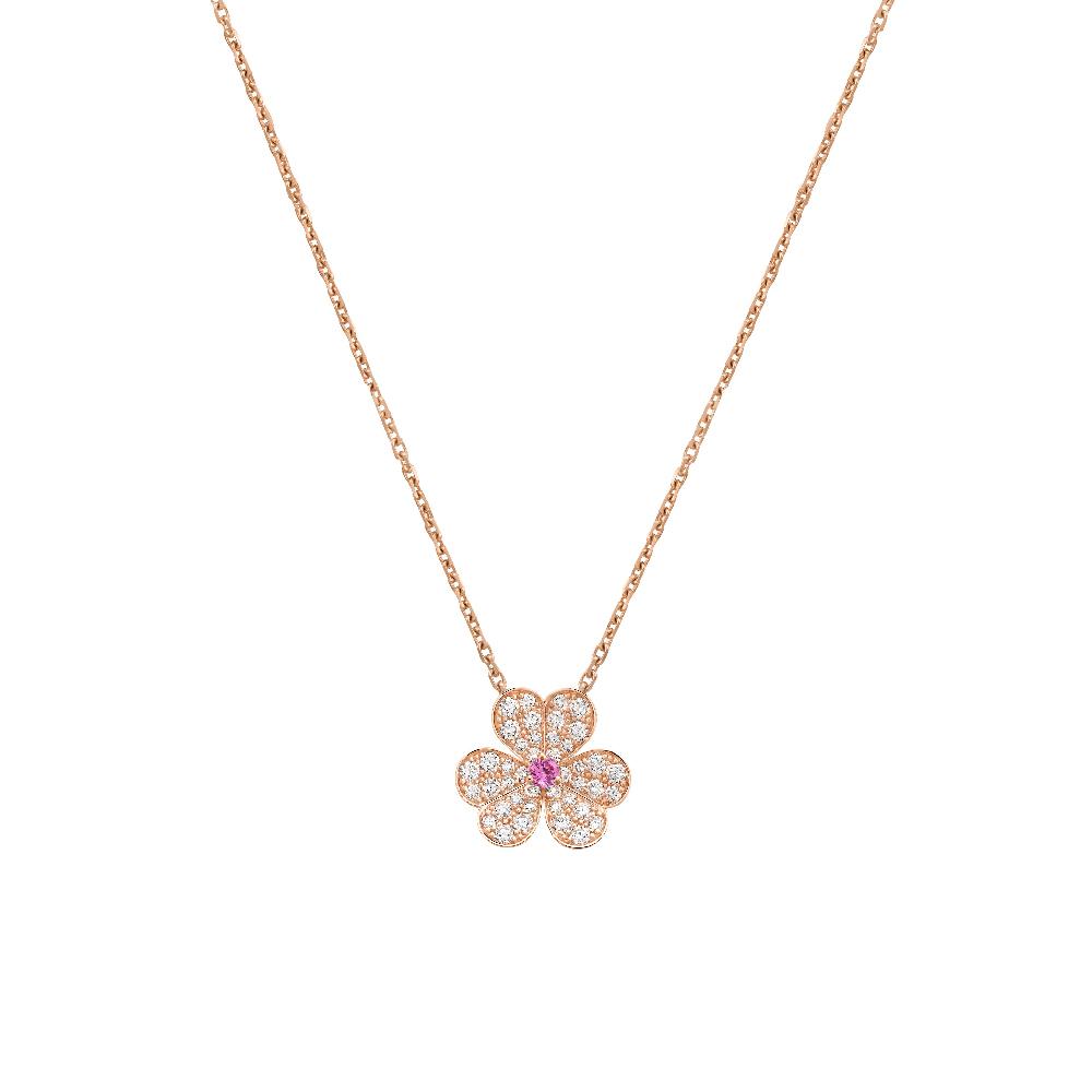 [Marin]FRIVOLE ROSE GOLD FLOWER DIAMOND NECKLACE