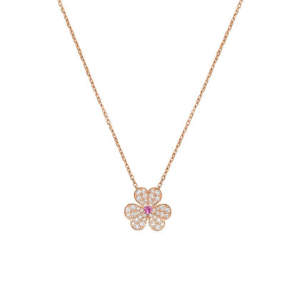 [Marin]FRIVOLE ROSE GOLD FLOWER DIAMOND NECKLACE