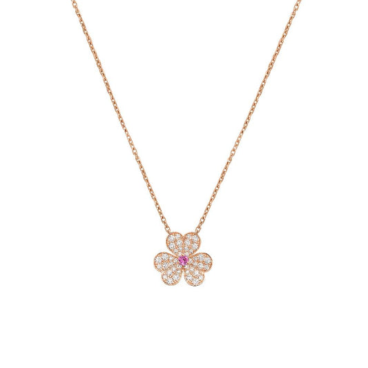[Marin]FRIVOLE ROSE GOLD FLOWER DIAMOND NECKLACE